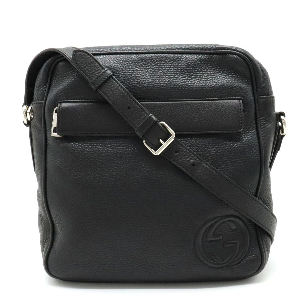 Gucci Interlocking G Crossbody Bag Leather Black